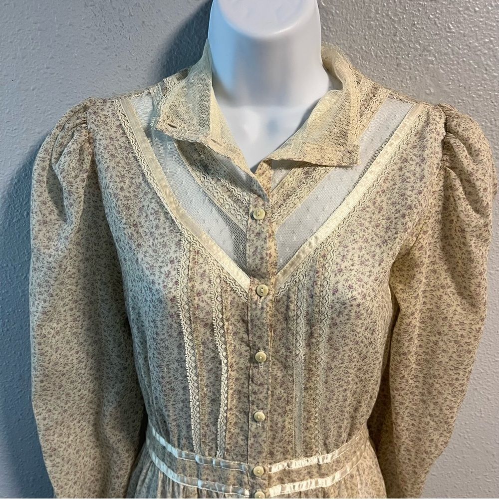 Gunne Sax Prairie Long Sleeve Midi Dress - Picture 10 of 16